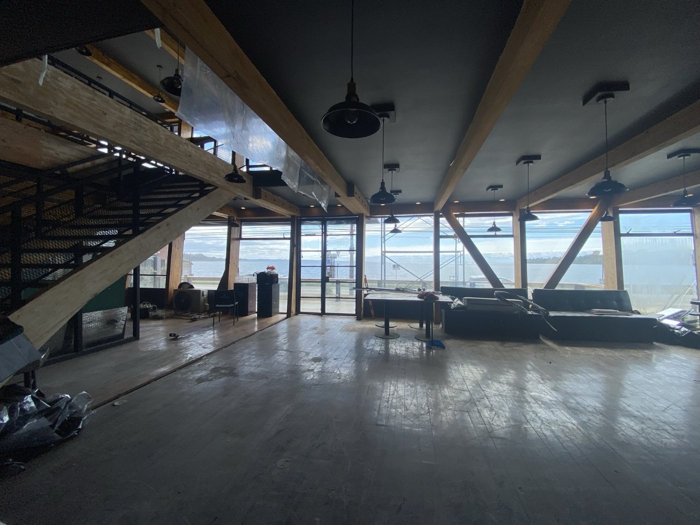 Salón durante la obra